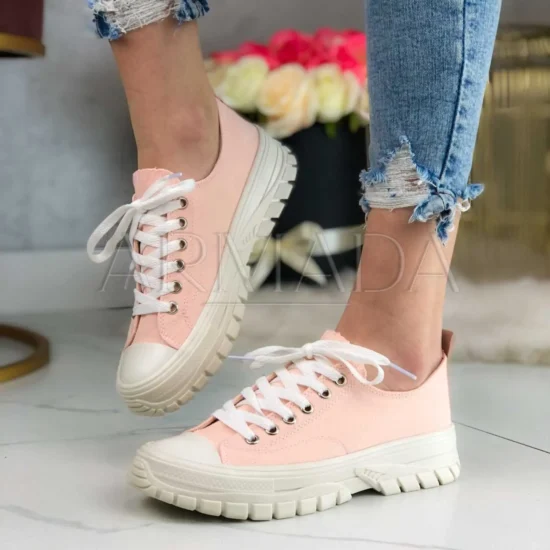 Розови дамски кецове Chuck с гумена подметка Код: 5033P 1616096288685487 wm scaled 1