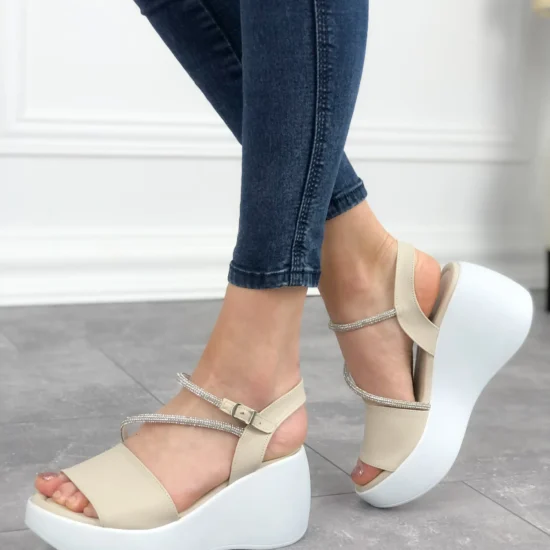 Бежови сандали на платформа Dorina 01-0105-EE 1622877689368579