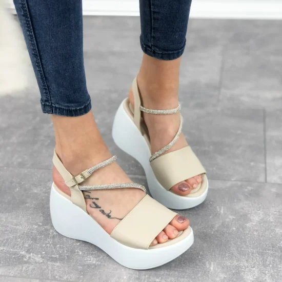 Бежови сандали на платформа Dorina 01-0105-EE 1622877689617393