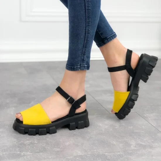 Сандали Zargana в черно и жълто 01-0014-05 1622877827559044