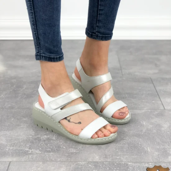 Бели сандали от естествена кожа Valetta 01-0114-WH 1622891416135298