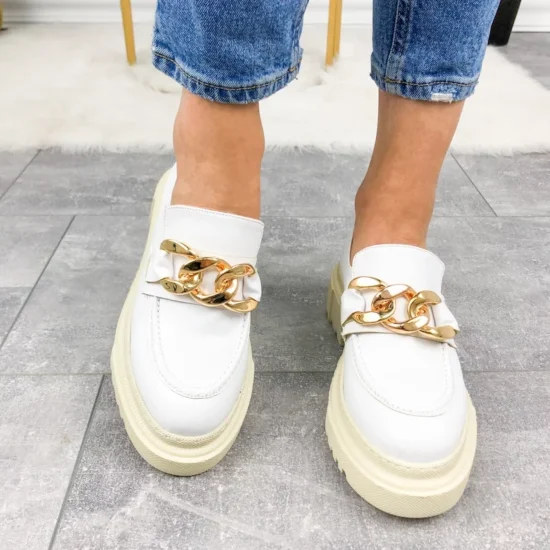 Ramlat WH Бели мокасини с висока подметка /