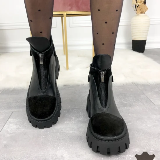 Черни боти естествена кожа Monegro | Exclusive Collection 10057BL /