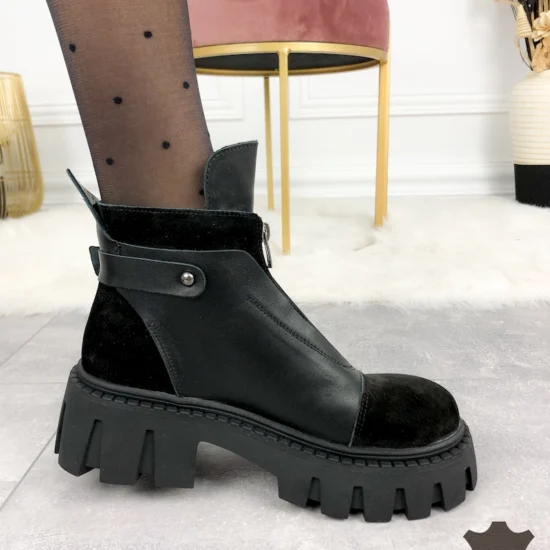 Черни боти естествена кожа Monegro | Exclusive Collection 10057BL /