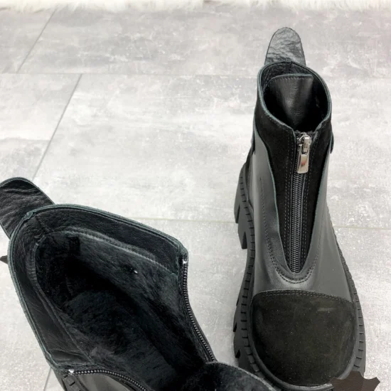 Черни боти естествена кожа Monegro | Exclusive Collection 10057BL /