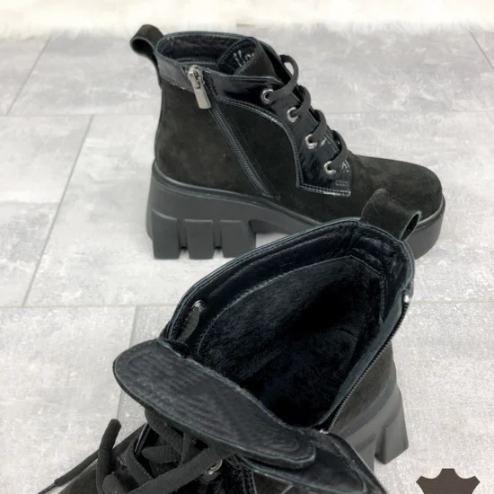 Черни боти естествен велур Takala | Exclusive Collection 10056BL /