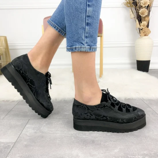 Alternative view of Ежедневни обувки на платформа Kartana черни 10052BL