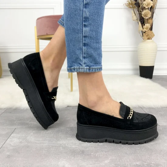 Ежедневни обувки на платформа черни /