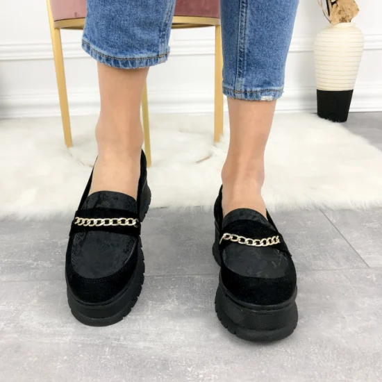 Ежедневни обувки на платформа черни /