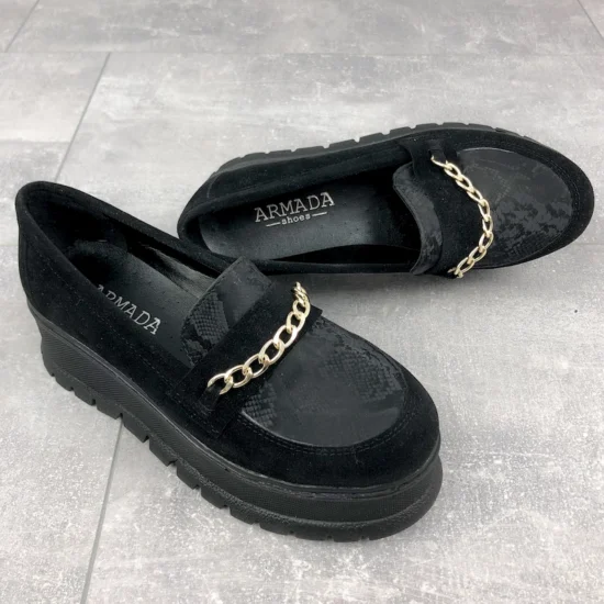 Ежедневни обувки на платформа черни /