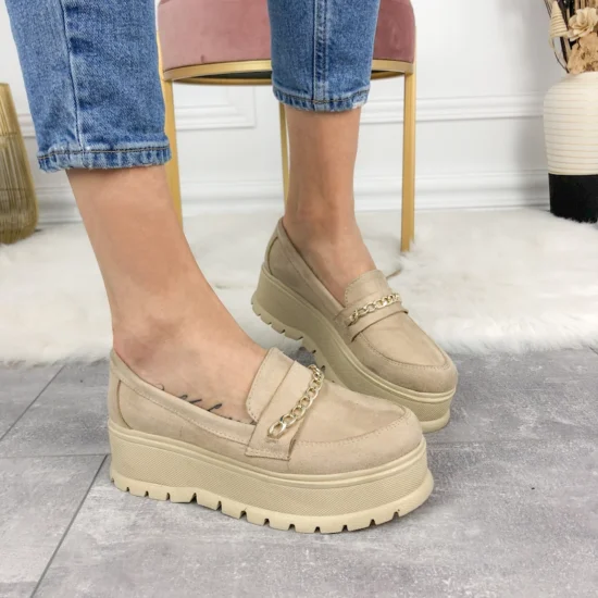 Ежедневни обувки на платформа Bromo бежови 10051EE /