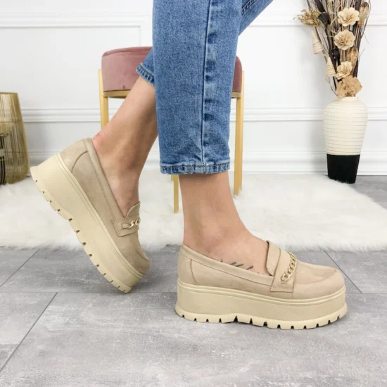 Ежедневни обувки на платформа Bromo бежови 10051EE /