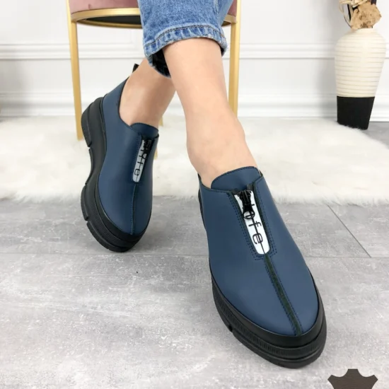 Alternative view of Сини обувки естествена кожа с ниска платформа Tenere | Exclusive Collection матови 10043LU