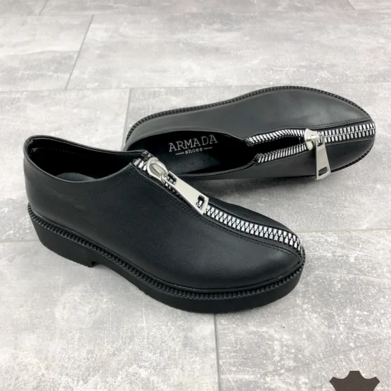 Ежедневни обувки естествена кожа Kara с лека подметка 10049BL /