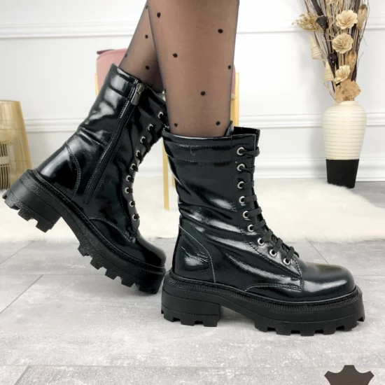 Alternative view of Черни боти естествена кожа Sandy | Exclusive Collection 10061BL