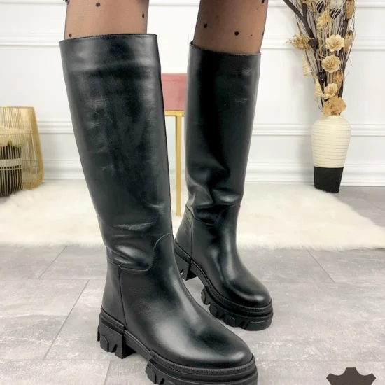 Черни ботуши естествена кожа Argentina | Exclusive Collection 10060BL /