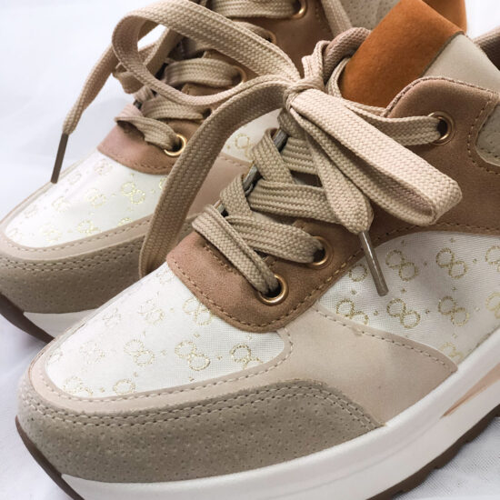 Класически бежови дамски маратонки Lusaka 10028EE /