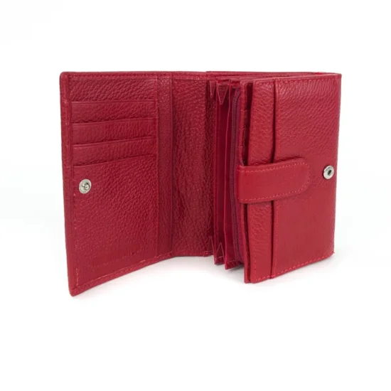 Червено портмоне естествена кожа Addax 30001RD /
