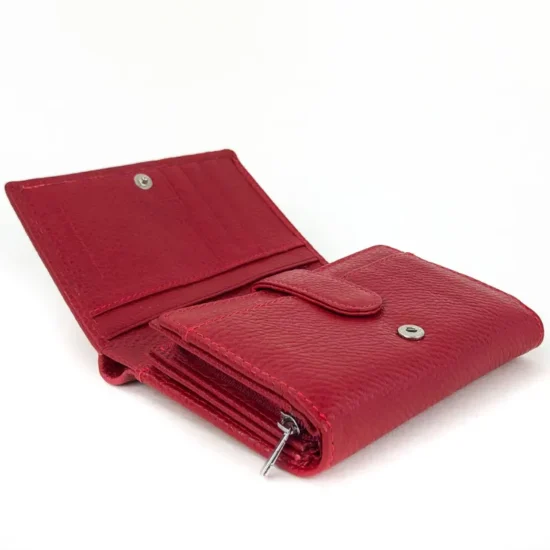 Червено портмоне естествена кожа Addax 30001RD /