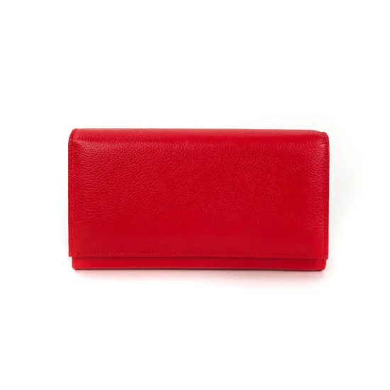 Голям дамски портфейл естествена кожа Eridanа в червен цвят 30016RD /