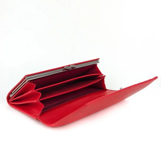 Alternative view of Голям дамски портфейл естествена кожа Eridanа в червен цвят 30016RD
