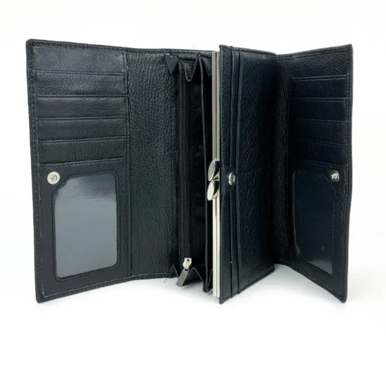 Голям портфейл с много отделения Draco в черен цвят 30020BL /