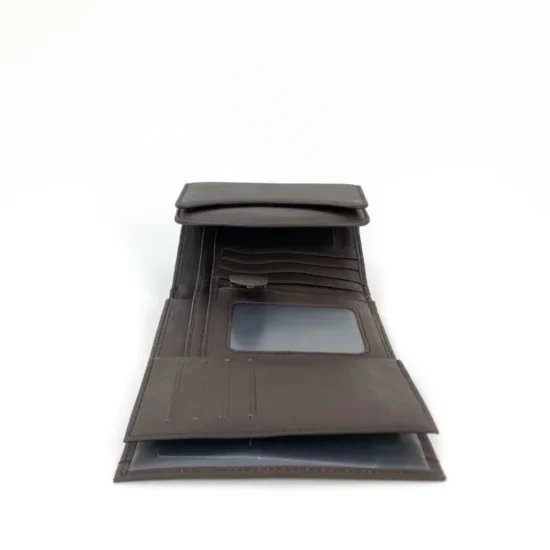 Кафяво портмоне естествена кожа с много отделения Sirius 30011NW /