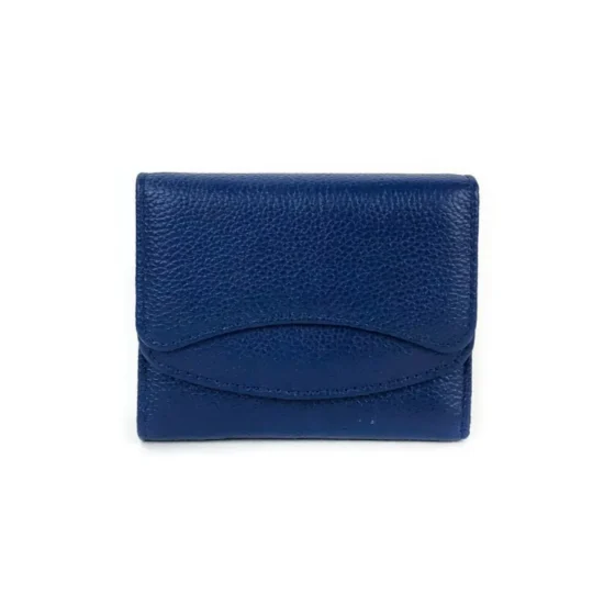 Синьо портмоне естествена кожа с много отделения Sirius 30011LU /