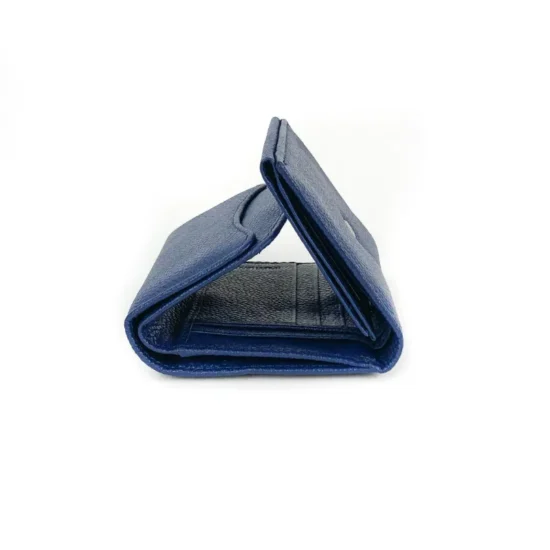 Синьо портмоне естествена кожа с много отделения Sirius 30011LU /