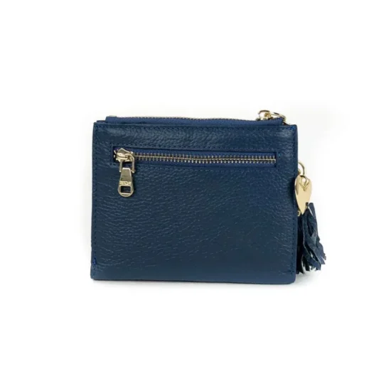 Малко синьо портмоне естествена кожа Raquel 30010LU /
