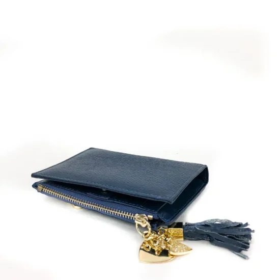 Малко синьо портмоне естествена кожа Raquel 30010LU /