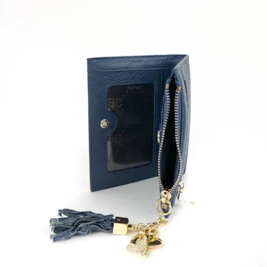 Малко синьо портмоне естествена кожа Raquel 30010LU /