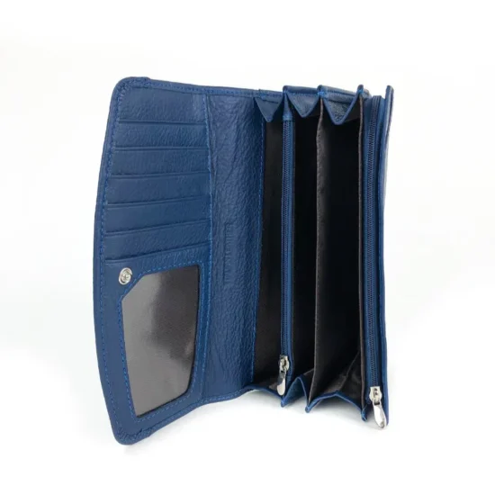 Син портфейл естествена кожа Alpha 30012LU /