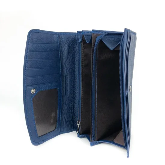 Син портфейл естествена кожа Alpha 30012LU /