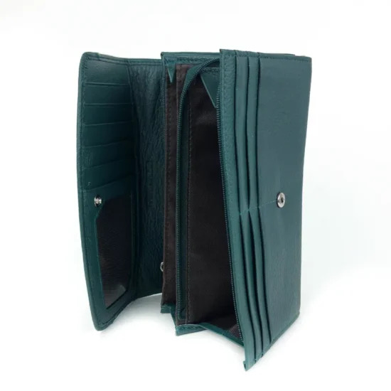 Зелен портфейл естествена кожа Alpha 30012GR /