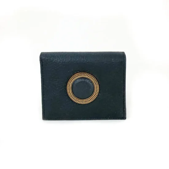 Малко портмоне естествена кожа в черен цвят Vega 30014 /