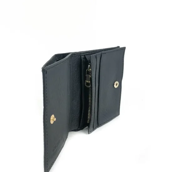 Малко портмоне естествена кожа в черен цвят Vega 30014 /