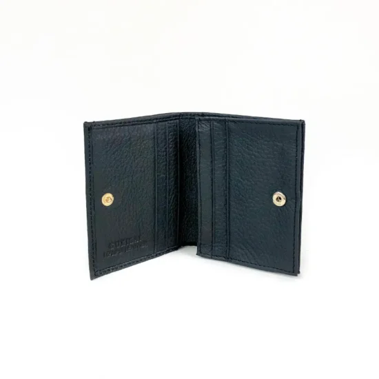 Малко портмоне естествена кожа в черен цвят Vega 30014 /