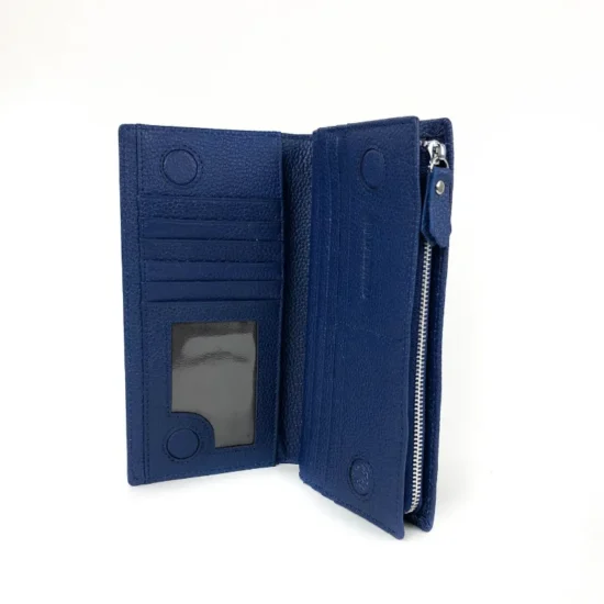 Син портфейл естествена кожа Rigel 30013LU /