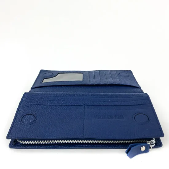 Син портфейл естествена кожа Rigel 30013LU /