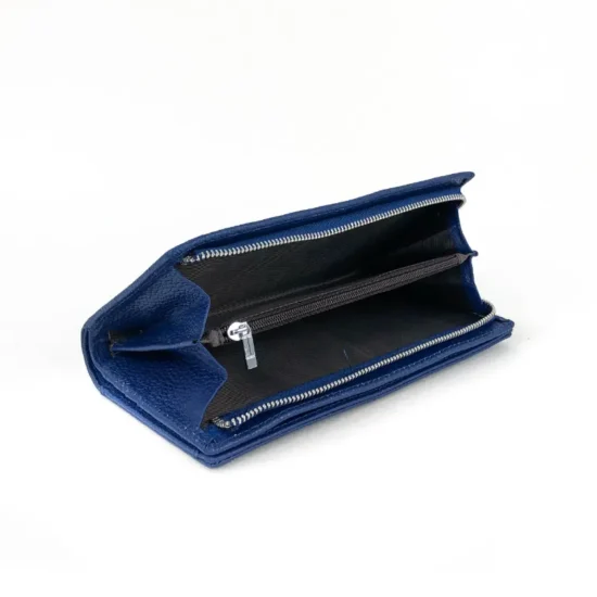 Син портфейл естествена кожа Rigel 30013LU /