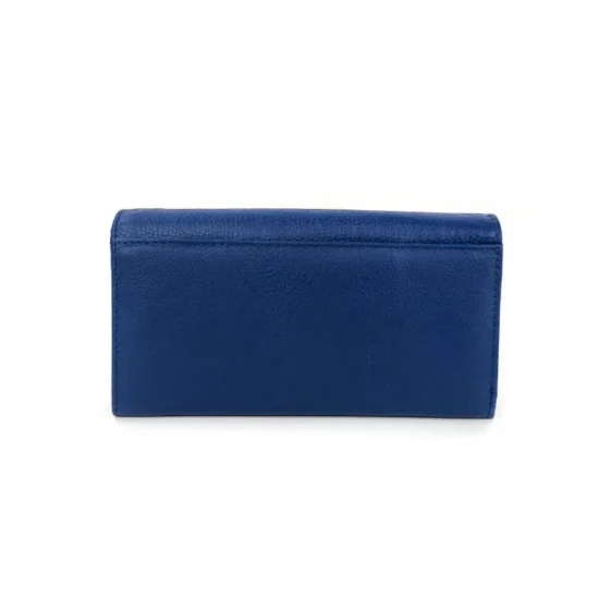 Голям дамски портфейл естествена кожа Eridanа в син цвят 30016LU /