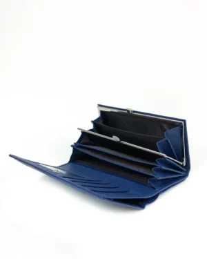 Голям дамски портфейл естествена кожа Eridanа в син цвят 30016LU