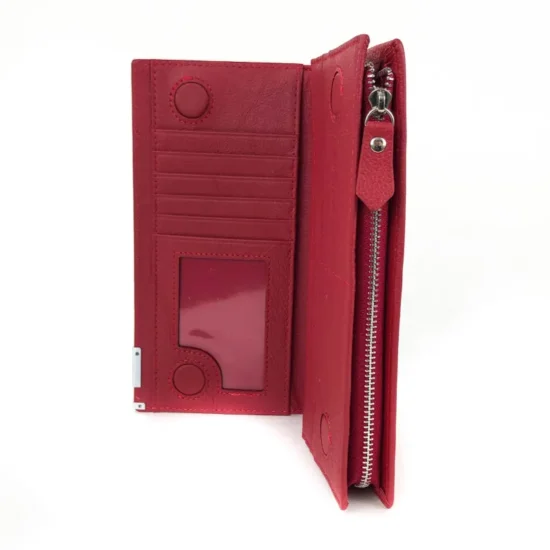 Червен портфейл естествена кожа Rigel 30013RD /