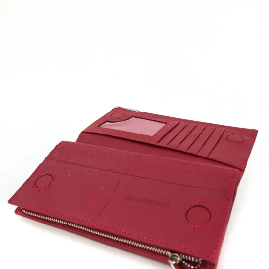 Червен портфейл естествена кожа Rigel 30013RD /