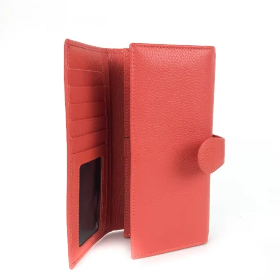 Голям дамски портфейл естествена кожа Lyra в цвят сьомга 30018AR /