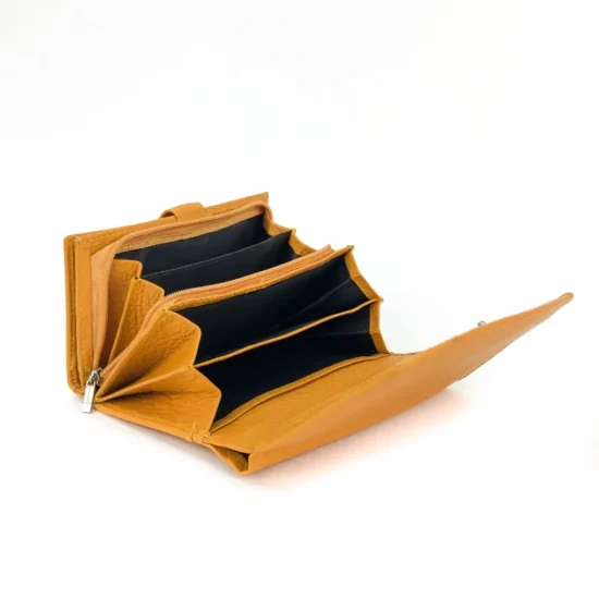 Alternative view of Жълто портмоне естествена кожа с много отделения Leo 30017YL