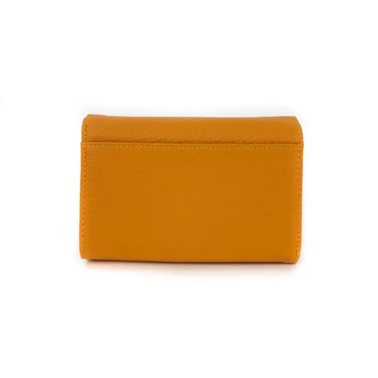 Жълто портмоне естествена кожа с много отделения Leo 30017YL /