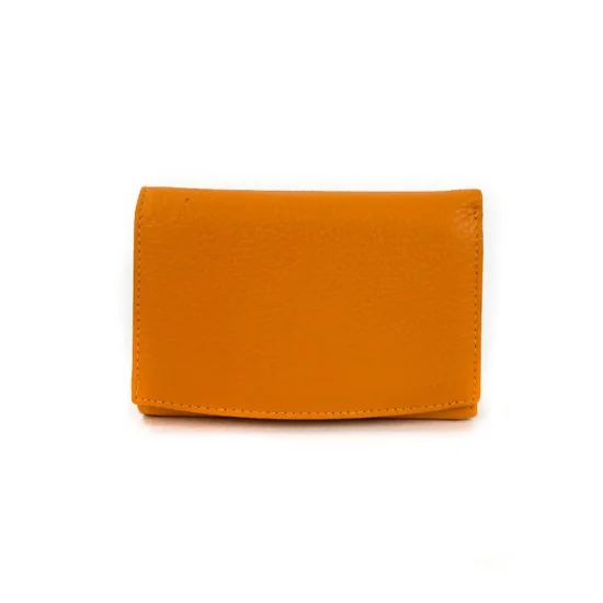 Жълто портмоне естествена кожа с много отделения Leo 30017YL /