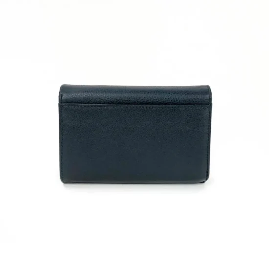 Черно портмоне естествена кожа с много отделения Leo 30017BL /